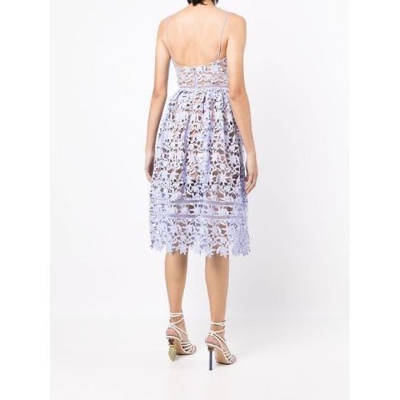 SELF-PORTRAIT AZALEA LACE MIDI DRESS - PURPLE - Picture 3 of 11